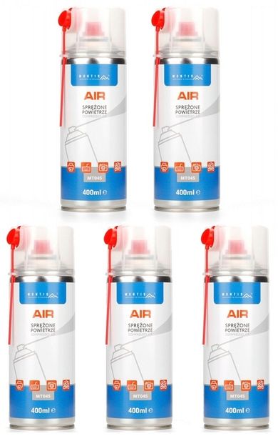 5x SPRĘŻONE POWIETRZE Z RURKĄ GAZ DO CZYSZCZENIA 400ml WYDAJNE MOCNE PUSZCE