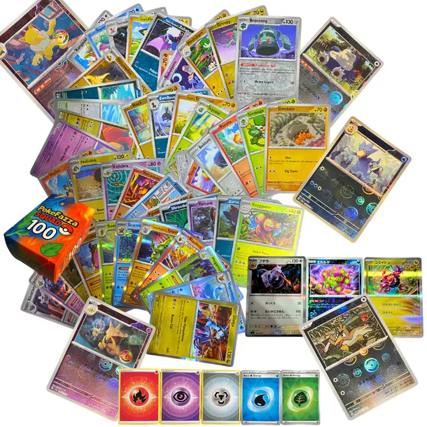 Mega Zestaw 100 Kart Pokemon Holo/Reverse+1 Karta PokeBall (JAP) Na Prezent