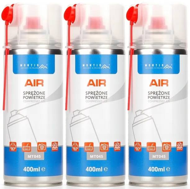 10x SPRĘŻONE POWIETRZE Z RURĄ GAZ DO CZYSZCZENIA 400ml WYDAJNE MOCNE PUSZCE