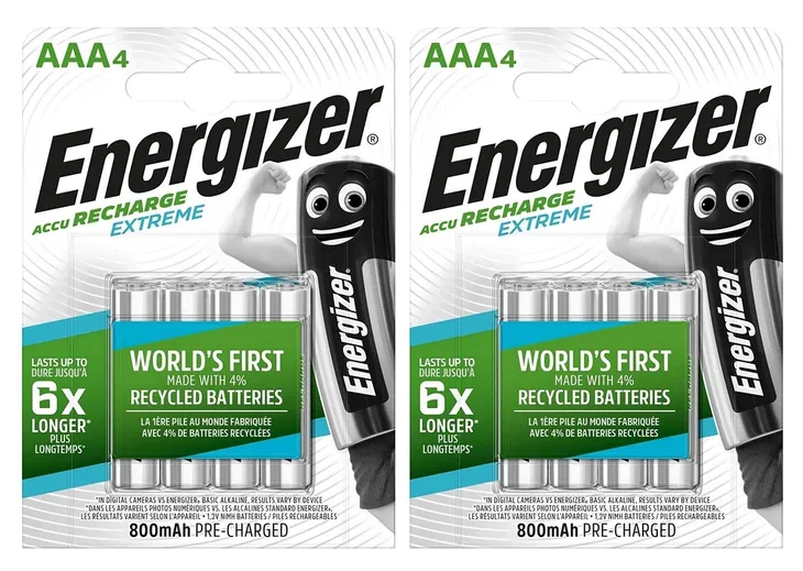 8x AKUMULATORKI BATERIE MAŁE PALUSZKI ENERGIZER EXTREME AAA R03 800mAh