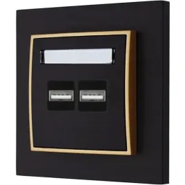 gniazdo-ladowarka-2xusb-3-1a-z-ramka-mini-kolor-czarny-mat-zloty