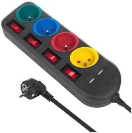 listwa-zasilajaca-przedluzacz-4-gniazda-2xusb-15m-kolorowe-gniazda