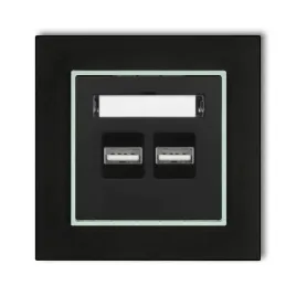 gniazdo-ladowarka-2xusb-3-1a-z-ramka-mini-kolor-czarny-mat-mietowy