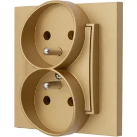 gniazdo-podwojne-z-ramka-karlik-mini-kolor-zloty