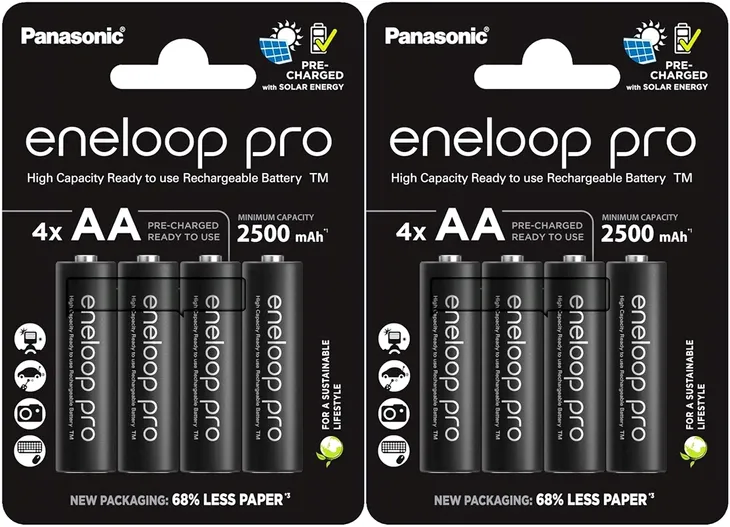 AKUMULATORKI BATERIE PANASONIC ENELOOP PRO R6 AA 2500mAh EKOLOGICZNE 8szt