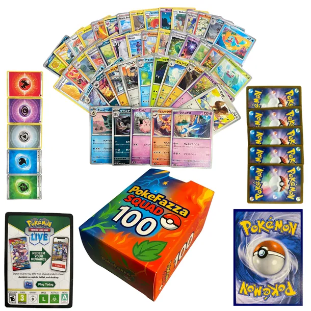 Zestaw 100 ORYGINALNYCH Kart Pokemon + 20 Kart Japońskich + GRATISY