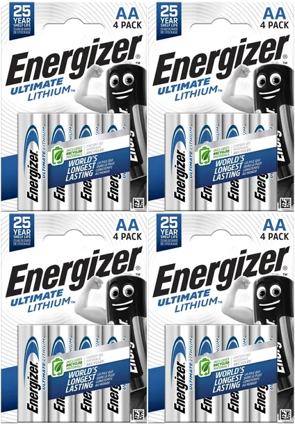 16x NAJMOCNIEJSZA BATERIA LITOWA ENERGIZER ULTIMATE LITHIUM AA R6 LR6 1,5V