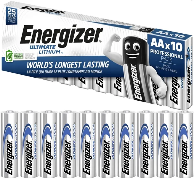 10x BATERIA FOTO LITOWA ENERGIZER ULTIMATE LITHIUM LR6 R6 AA L91 1,5V