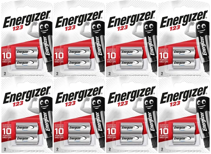 16x BATERIA LITOWA CR123A CR123 DL123 3V LITHIUM ENERGIZER