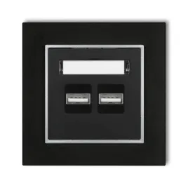 gniazdo-ladowarka-2xusb-3-1a-z-ramka-mini-kolor-czarny-mat-srebrny