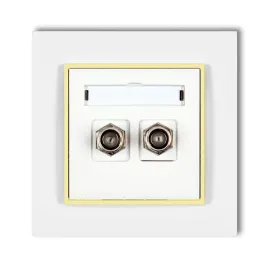 gniazdo-antenowe-2x-z-ramka-karlik-mini-kolor-bialy-kanarkowy