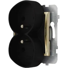 modul-czarny-zloty-bez-ramki-gniazdo-podwojne