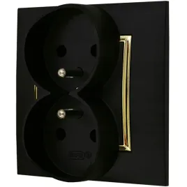 gniazdo-podwojne-gniazdko-czarny-zloty