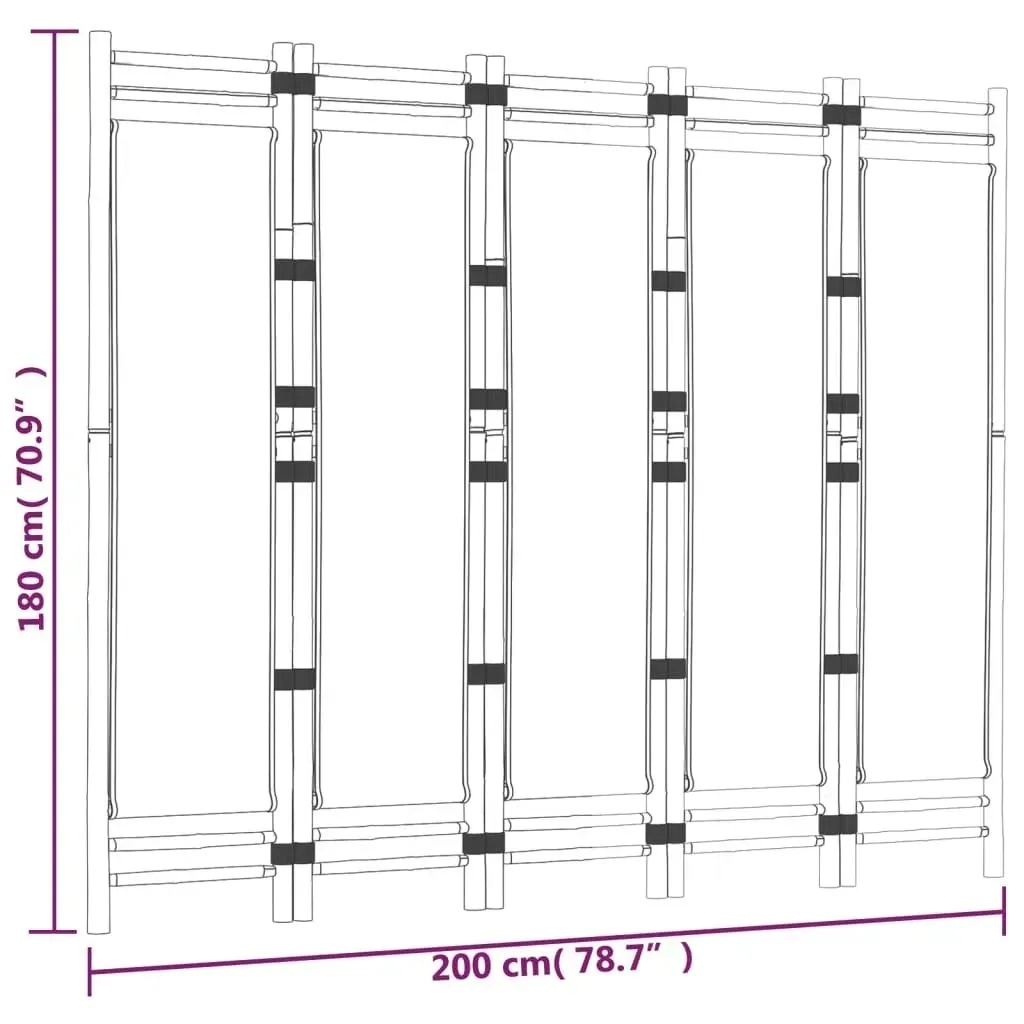 skladany-parawan-5-panelowy-200-cm-bambus-i-plot