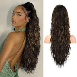 reecho-66-cm-przedluzenie-wlosow-czekoladowy-braz-z-blond-pasemkami