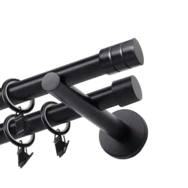 karnisz-podwojny-150-cm-czarny-mat-fi-19-19-cylinder-frezowany-komplet