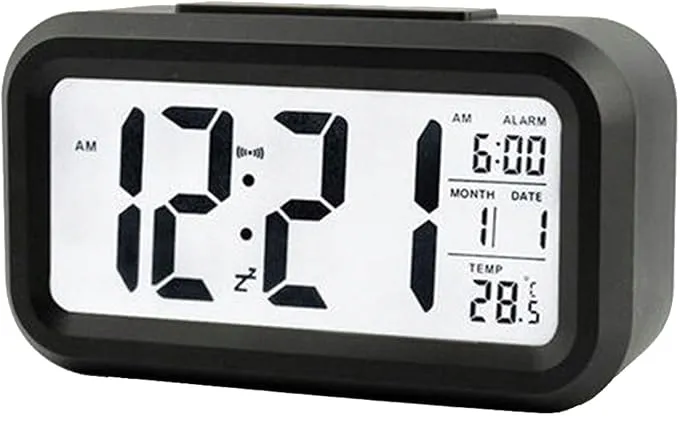 zegar-budzik-czarny-25cm-termometr-stan-nowy