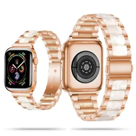 perlowa-damska-bransoletka-stone-white-apple-watch-40-41-42-mm-zlota