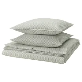 komplet-poscieli-150x200-poszewka-50x60-bialy-zielony-paski-ikea-solfibbla