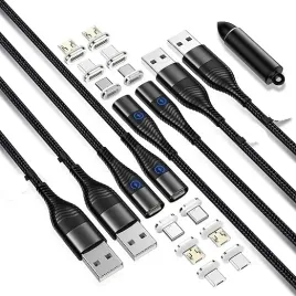 4x-magnetyczny-kabel-ladujacy-15w-z-nylonowyoplot-usb-c-micro-usb-lightning