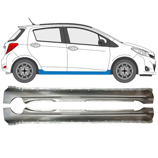 Pełny próg do Toyota Yaris 2011-2020 / Lewa+Prawa / Zestaw