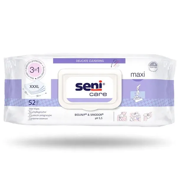 SENI CARE chusteczki pielęgnacyjne Maxi 3w1 52szt
