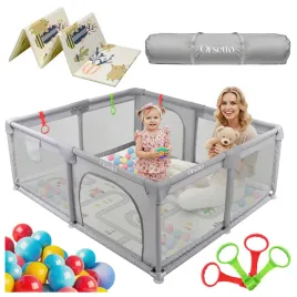 kojec-dzieciecy-z-mata-piankowa-150x180-cm-suchy-basen-uchwyty-i-50-pilek