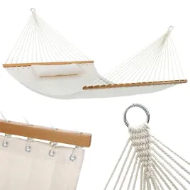 hamak-ogrodowy-z-poduszka-pikowany-dwuosobowy-bezowy-poprzeczka-hustawka