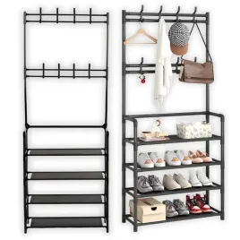 wieszak-stojacy-do-przedpokoju-na-ubrania-buty-z-polkami-czarny-garderoba