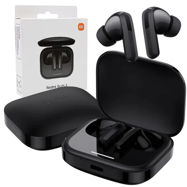 XIAOMI REDMI BUDS 5 BEZPRZEWODOWE ETUI REDUKCJA SZUMÓW MIKROFON CZARNE