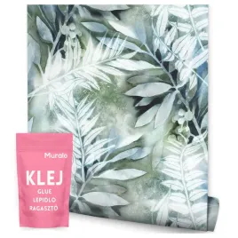 tapeta-liscie-zielone-kwiaty-do-salonu-sypialni