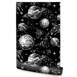 tapeta-w-rolce-dla-dzieci-kosmos-planety-gwiazdy-rakiety-dla-mlodziezy