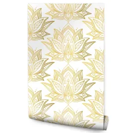 tapeta-scienna-kwiaty-lotosa-rosliny-w-stylu-boho