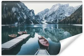 fototapeta-do-salonu-lodki-jezioro-braies-450x300