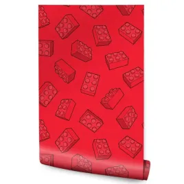 tapeta-do-pokoju-dzieci-czerwone-klocki-lego-dekor