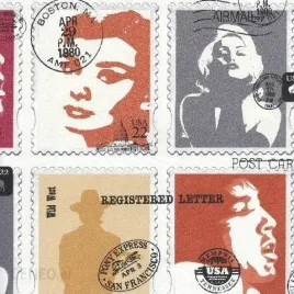 papierowa-tapeta-scienna-marilyn-monroe-znaczki-pocztowe-muriva-10-x-05-m