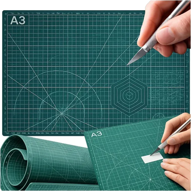 Mata do cięcia modelarska samogojąca A3 450 x 300 mm 45x30 cm zielona