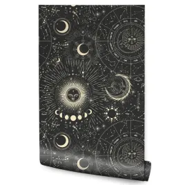 tapeta-scienna-znaki-zodiaku-ksiezyce-planety-boho