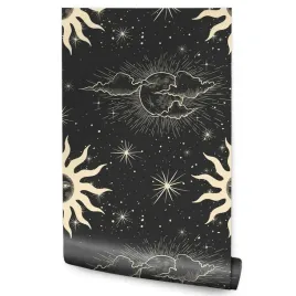 tapeta-do-sypialni-abstrakcyjne-slonce-chmury-boho