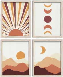 putuo-decor-zestaw-4-obrazow-plakatow-boho-254-x-203-cm-nieoprawione