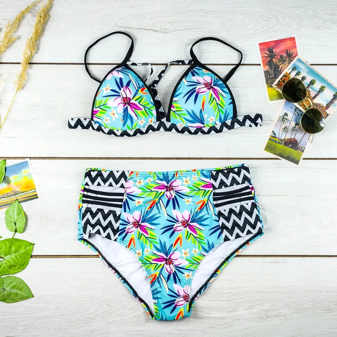 stroj-bikini-wysoki-stan-aztec-boho-floral-l