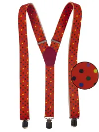 czerwone-szelki-w-kolorowe-kropki-unisex-x19