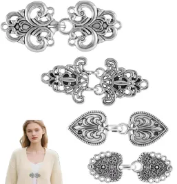 4x-srebrne-klipsy-uchwyty-zapiecia-spinianie-swetry-kardigan-ubran-vintage