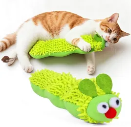 zabawka-dla-kota-pluszowa-gasienica-zielona-lekka-miekka-poduszka-gryzak