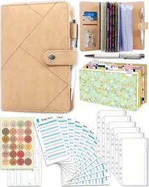 planer-budzetowy-notes-z-przegrodkami-naklejki-dlugopis-zestaw-bezowy