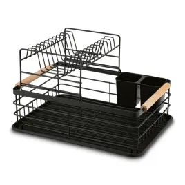 suszarka-2-poziomowa-do-naczyn-z-ociekaczem-i-taca-czarna-tadar