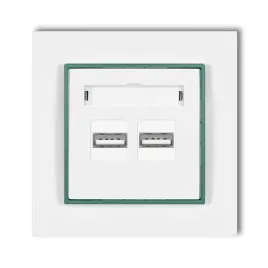 gniazdo-ladowarka-2xusb-3-1a-z-ramka-mini-kolor-bialy-szmaragdowy