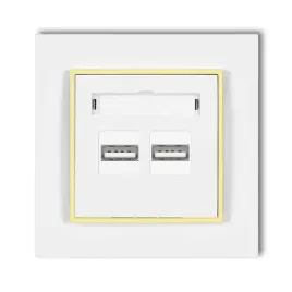 gniazdo-ladowarka-2xusb-3-1a-z-ramka-mini-kolor-bialy-kanarkowy