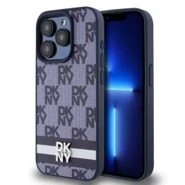 etui-dkny-do-iphone-15-pro-max-niebieskie-pu-leather-checkered-pattern-stri