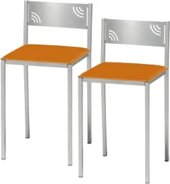 krzesla-kuchenne-astimesa-pomaranczowy-srebrny-45-cm-skora-sztuczna